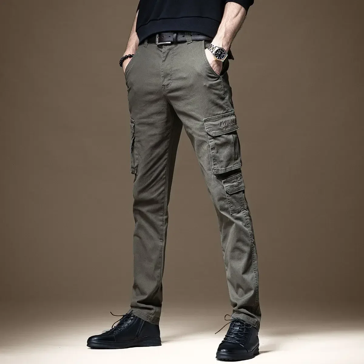 Calças homem preto magro calça - Woodworking Brand avaliação e preço